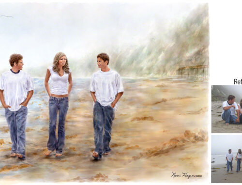 Portrait Painting of Siblings from 2 Photos
